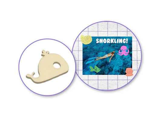 Paper Craft Emb: 45pc Mini Wood Emb in 9-Comp Box I) Sea Life