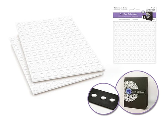 3D Pop Dots: 1/4" Round x264 Dual-Adhesive Foam Mount