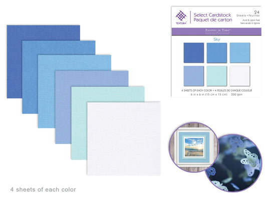 Cardstock: 6"x6" Textura Select Packs L) Sky