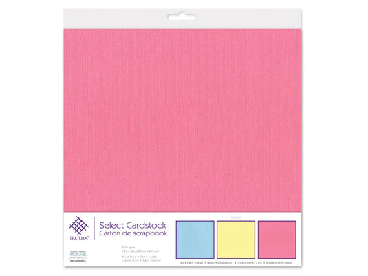 Scrapbook Paper: 12"x12" Textura Select Cardstock Pre-Packaged 04) Pastels