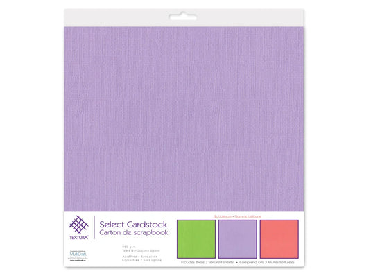 Scrapbook Paper: 12"x12" Textura Select Cardstock Pre-Packaged 05) Bubblegum
