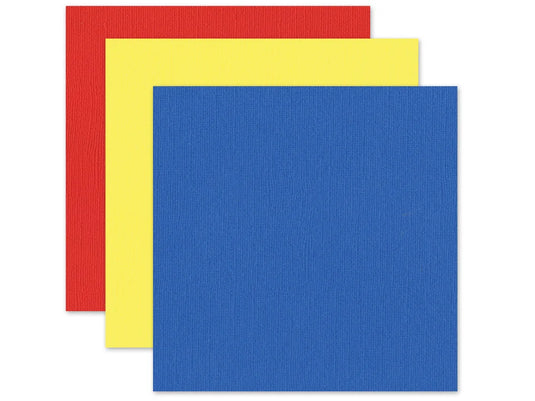Scrapbook Paper: 12"x12" Textura Select Cardstock Pre-Packaged 06) Primaries
