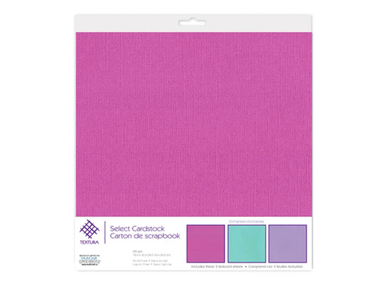 Scrapbook Paper: 12"x12" Textura Select Cardstock Pre-Packaged 07) Enchanted