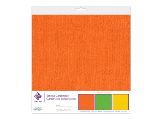 Scrapbook Paper: 12"x12" Textura Select Cardstock Pre-Packaged 09) Tropicana