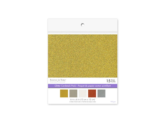 Cardstock: 6"x6" Glitter Effects 15pc B) Metallique