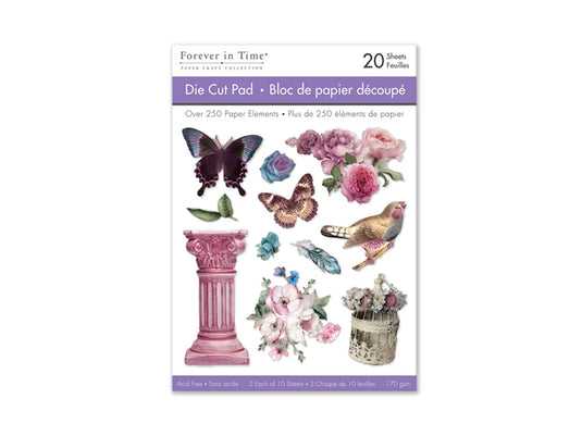 Paper Pads: 4.1"x5.8" Die Cut Pad 20 Sheets (2eax10designs) B) Rose