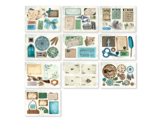 Paper Pads: 4.1"x5.8" Die Cut Pad 20 Sheets (2eax10designs) C) Turquoise