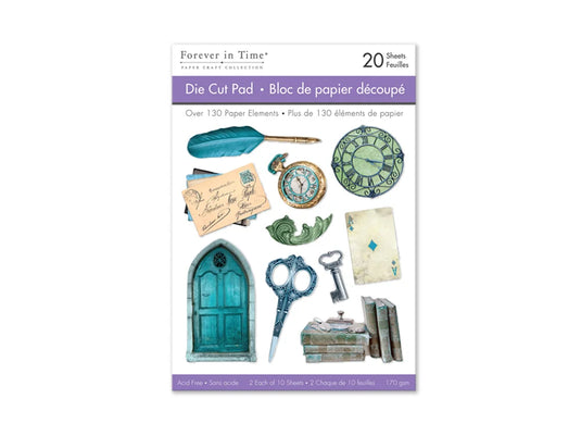 Paper Pads: 4.1"x5.8" Die Cut Pad 20 Sheets (2eax10designs) C) Turquoise