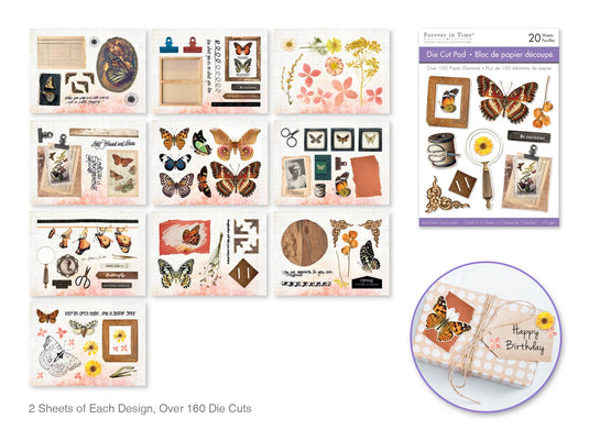 Paper Pads: 4.1"x5.8" Die Cut Pad 20 Sheets (2eax10designs) D) Sienna