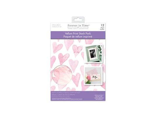 Paper Pads: 5.8"x8.2" Vellum Foil Print Stack Packs 12sheet I) Dainty