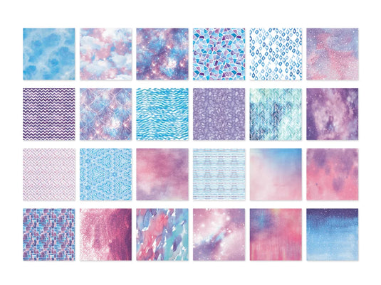 Cardstock: 12"x12" Themed Stack Pad x24 Double-Sided (24 Designs) 230GSM A) Mystique