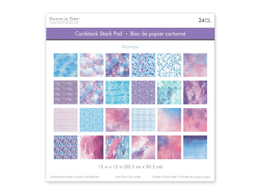 Cardstock: 12"x12" Themed Stack Pad x24 Double-Sided (24 Designs) 230GSM A) Mystique