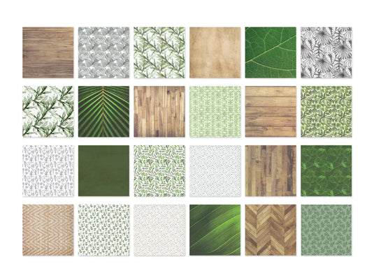 Cardstock: 12"x12" Themed Stack Pad x24 Double-Sided (24 Designs) 230GSM C) Botanical