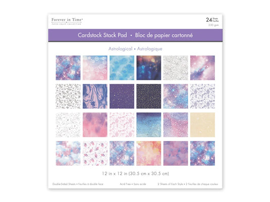 Cardstock: 12"x12" Themed Stack Pad x24 Double-Sided (24 Designs) 230GSM F) Astrological