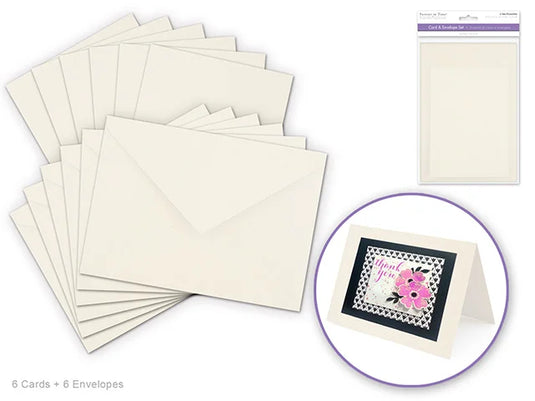 Cardmaking: 4.5"x6" Cards + Envelopes 6sets A6 A) Cream