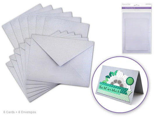 Cardmaking: 4.5"x6" Cards + Envelopes 6sets A6 H) Silver