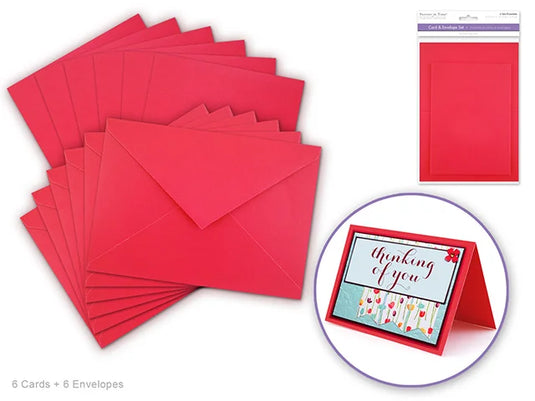 Cardmaking: 4.5"x6" Cards + Envelopes 6sets A6 K) Red