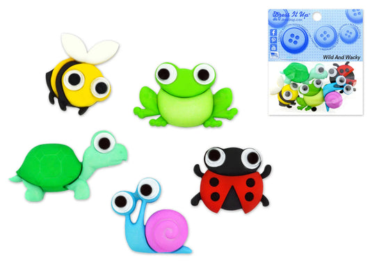 Dress-it-up Bits: Craft/Scrapbook Button Embellishments 10416 Wild And Wacky
