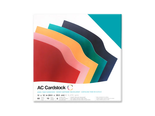 Scrapbook Cardstock: 12"x12" 80lb (216gsm) Smooth 60Sht B) Jewel Tones