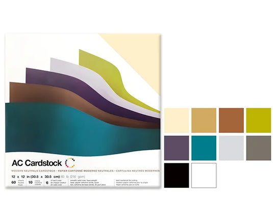 Scrapbook Cardstock: 12"x12" 80lb (216gsm) Smooth 60Sht C) Modern Neutrals