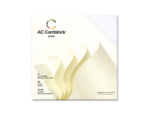 Scrapbook Cardstock: 12"x12" 80lb (216gsm) Textured 60Sht A) White Solid