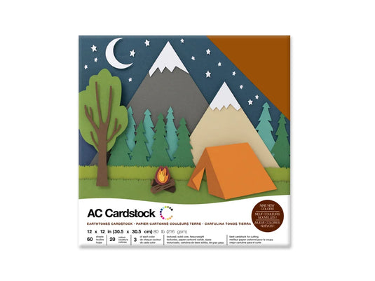 Scrapbook Cardstock: 12"x12" 80lb (216gsm) Textured 60Sht E) Earthtones