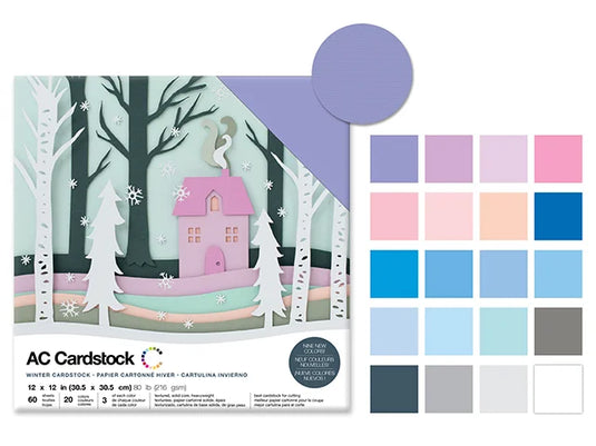 Scrapbook Cardstock: 12"x12" 80lb (216gsm) Textured 60Sht F) Winter