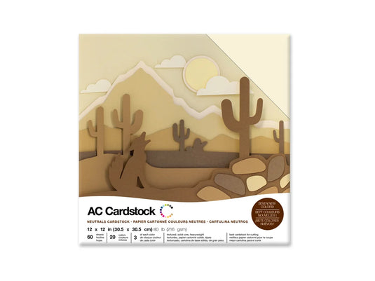Scrapbook Cardstock: 12"x12" 80lb (216gsm) Textured 60Sht H) Neutrals