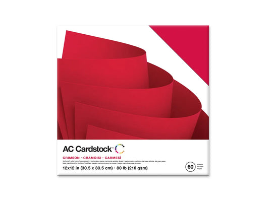 Scrapbook Cardstock: 12"x12" 80lb (216gsm) Textured 60Sht K) Crimson Red Solid