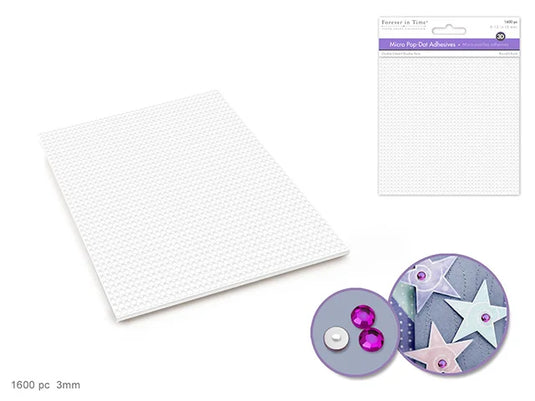 3D Pop Dots: 1/8" (3mm) Round x1600 Dual-Adhesive Foam Mount