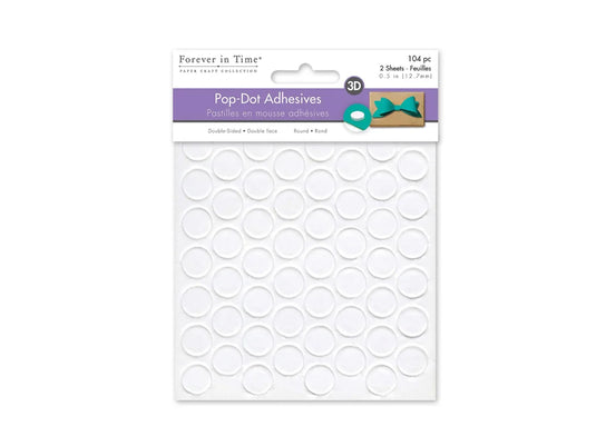 3D Pop Dots: 1/2" Round x104 Dual-Adhesive Foam Mount