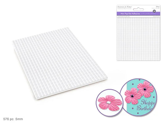 3D Pop Dots: 3/16" (5mm) Square x576 Dual-Adhesive Foam Mount