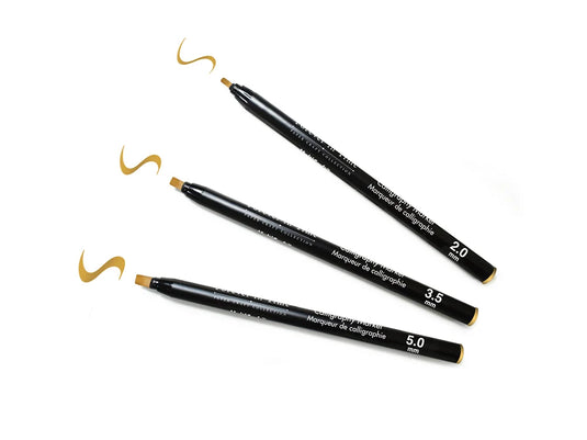 Paper Craft Essential: Calligraphy Marker Set 3pc 2.0/3.5/5.0mm B) Gold