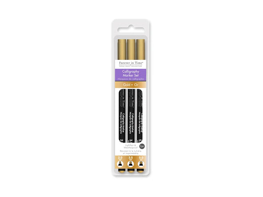 Paper Craft Essential: Calligraphy Marker Set 3pc 2.0/3.5/5.0mm B) Gold