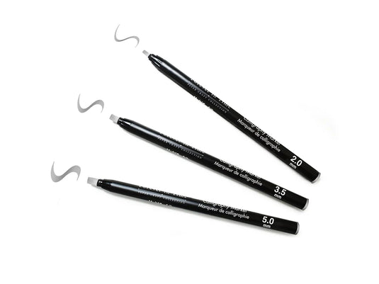Paper Craft Essential: Calligraphy Marker Set 3pc 2.0/3.5/5.0mm C) Silver
