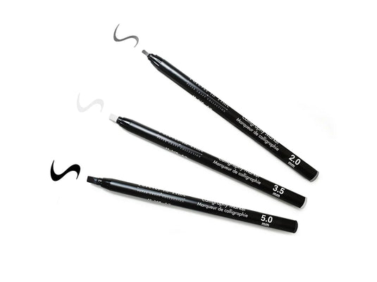 Paper Craft Essential: Calligraphy Marker Set 3pc 2.0/3.5/5.0mm D) Monochrome