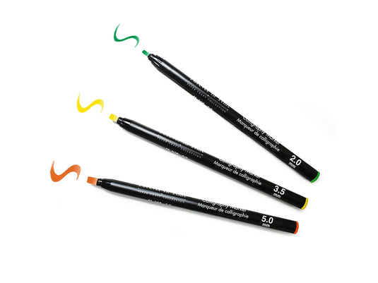 Paper Craft Essential: Calligraphy Marker Set 3pc 2.0/3.5/5.0mm F) Tropicana