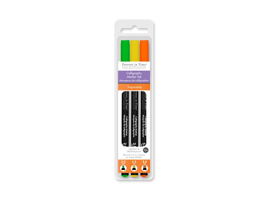 Paper Craft Essential: Calligraphy Marker Set 3pc 2.0/3.5/5.0mm F) Tropicana