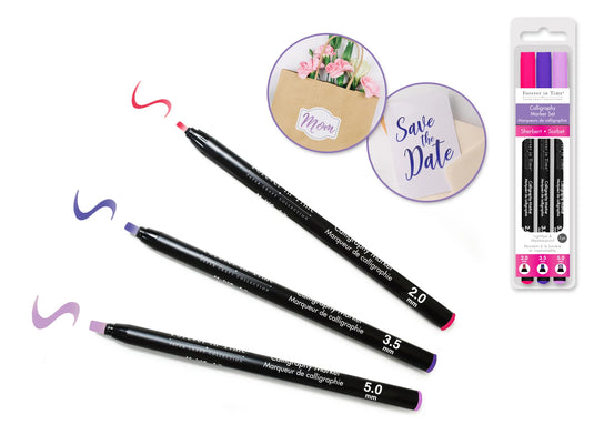 Paper Craft Essential: Calligraphy Marker Set 3pc 2.0/3.5/5.0mm G) Sherbert