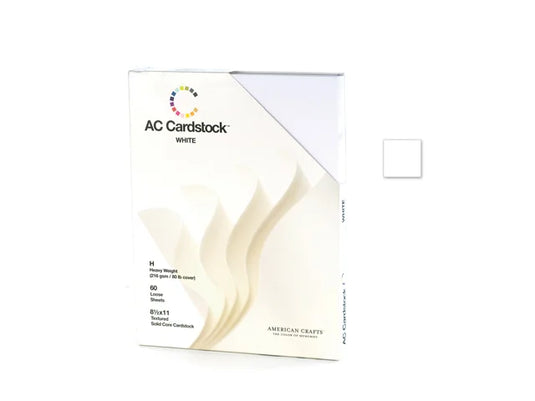 Scrapbook Cardstock: 8.5"x11" 80lb (216gsm) Textured 60Sht A) White Solid