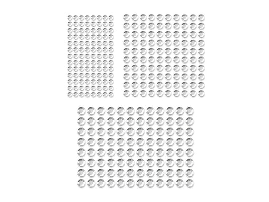 Paper Craft Emb: 6/8/10mm Gems x300 Peel-n-Stick C) Crystal