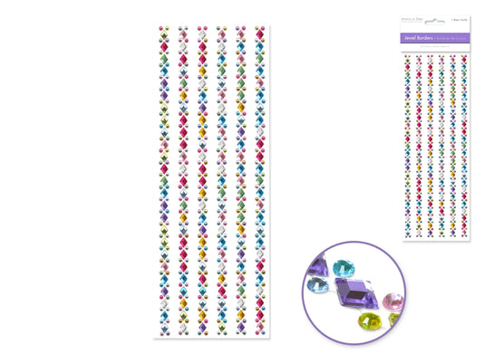 Paper Craft Sticker: 10cmx27cm Jewel Borders V) Gem Medley Strip 4