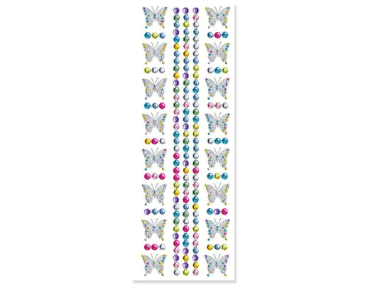 Paper Craft Sticker: 10cmx27cm Jewel Borders X) Butterfly Medley