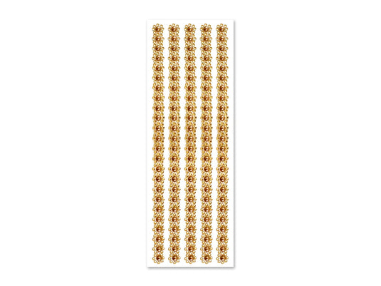 Paper Craft Sticker: 10cmx27cm Jewel Borders D) Gold Pearl Floral