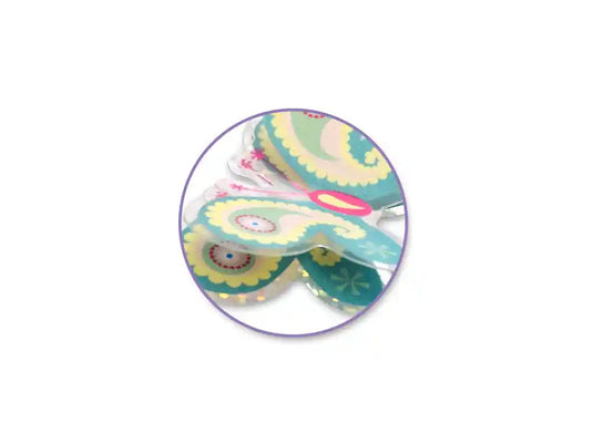 Handmade Stickers: 12cmx17cm 3D Pop-Ups Foil Butterflies 8pc B) Pastel Mix