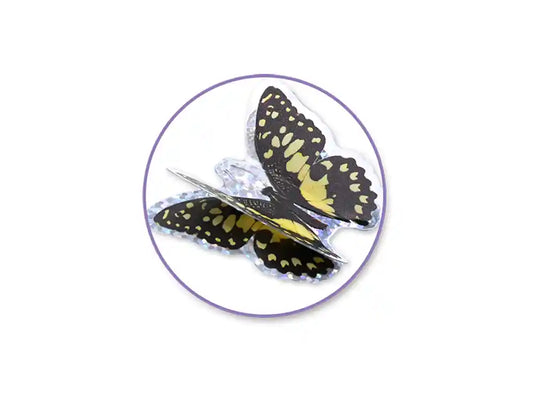 Handmade Stickers: 12cmx17cm 3D Pop-Ups Foil Butterflies 8pc F) Tropical