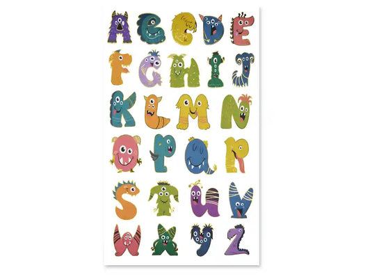 Paper Craft Stickers: 5.75"x9.45" Alpha Foil Fun 2 Sheets C) Monster Mash