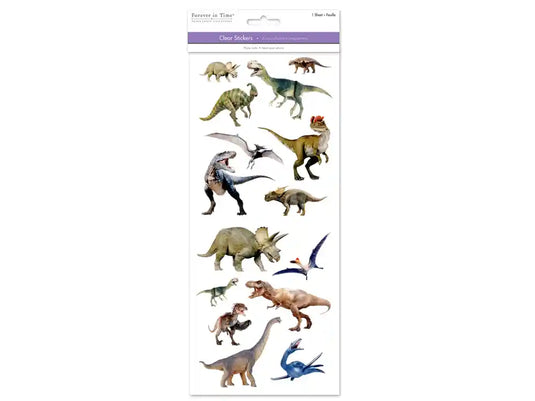 Paper Craft Sticker: 5"x12" Classic Themes 'Clear' Photo Safe E) Dinosaurs