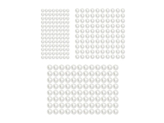 Paper Craft Emb: 6/8/10mm Gems x300 Peel-n-Stick D) Pearl