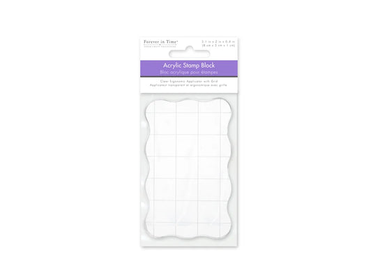 Clear Acrylic Stamp Block: 8cmx5cmx1cm Ergonomic Applicator w/Grids